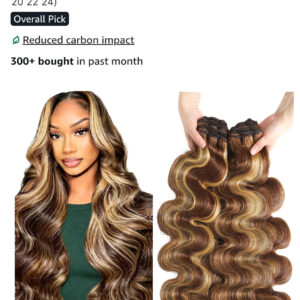 产品3 16A Raw Indian P4/27 Highlight Body Wave Bundles – 4Pcs Virgin Human Hair Extensions